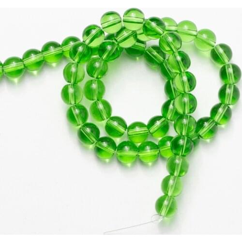 Wholesale Green Glass Beads Smooth Round Loose Beads Needlework for Jewelry Making DIY Bracelet Necklaces Earrings 4 6 8 10 12mm