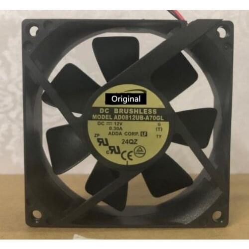 Original 100% working FORADDA fan AD0812UB-A70GL 8025 8CM 80MM 12V DC 0.30A two lines wind capacity