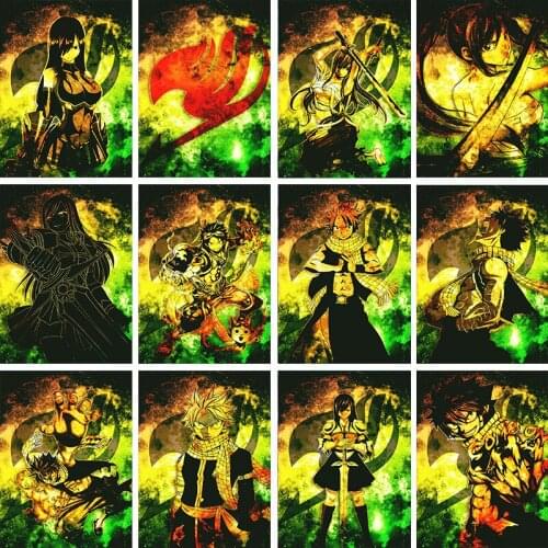 Anime Poster Fairy Tail Poster Natsu Wall Art Canvas Painting Nordic Posters And Prints Wall Pictures For Living Room Decoration