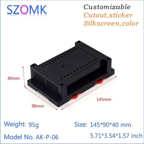 Shenzhen plastic box enclosure electronics din rail housing (1 pcs) 145*90*40mm distribution box szomk instrument enclosure