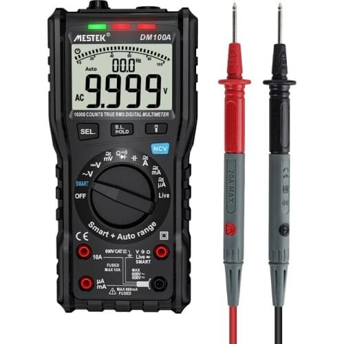 Professional Digital Multimeter DM100A Smart Auto Range 600V Mini Voltmeter Battery Tester True RMS Capacitance Amp NCV Detector