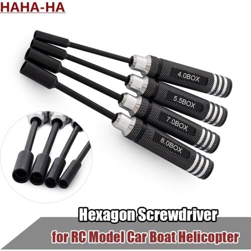 4Pcs/set 4.0/5.5/7.0/8.0mm Hexagon Screwdriver Nut Wrench Tool Screw Driver for RC Model Car Truck Boat Helicopter