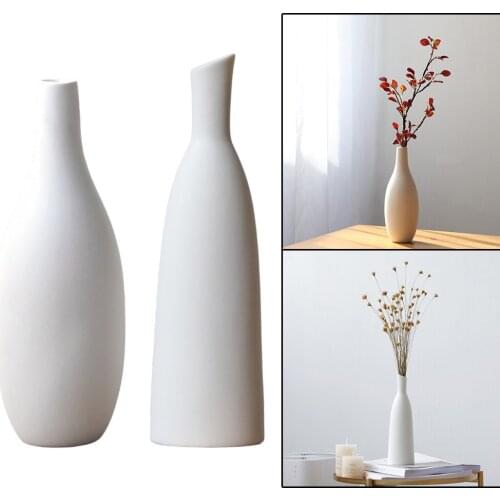 Nordic White Ceramic Flower Vase Photo Props Centerpieces Home Kitchen