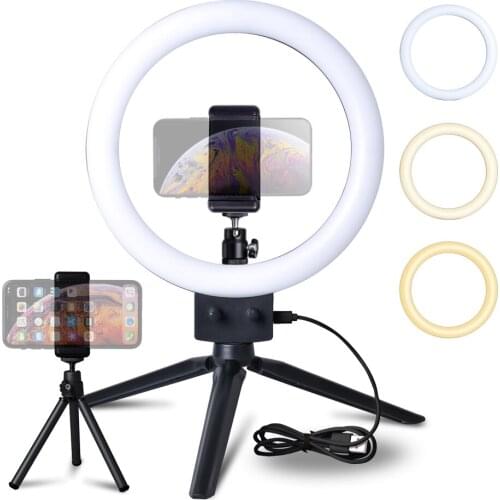 9"LED Ring Light with Stand & Phone Holder, Selfie Ring Light with Extendable Tripod for Makeup/Photography/YouTube Videos/Vlog