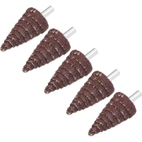 Uxcell 25mm Cone Shape Abrasive Flap Wheel 1/8-Inch Shank for Deburring Sanding Polishing 80 Grit 5 Pcs