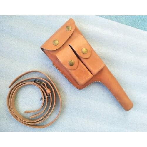 WW2 WWII GERMAN ARMY HOLSTER MAUSER C96 BROOMHANDLE LEATHER HOLSTER WORLD WAR II SOLDIER MILITARY WAR REENACTMENTS EQUIPMENT