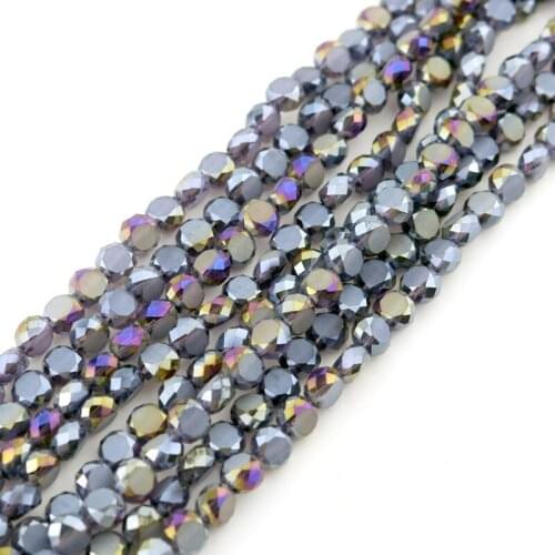 10mm Good Quality Faceted Beads Flat Round Crystal Spacer Beads For Jewelry Findings Deep Purple AB Color 710pcs/lot