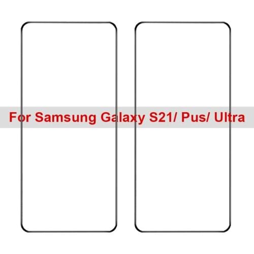 2pcs Full Screen Protector for Samsung Galaxy S21 Plus Ultra Tempered Glass Black Edge Protective Film Curved Case Cover
