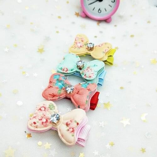 Handmade Cloth Printed Headwear pet dog hairpin Teddy dog hair accessories puppy hair clip 2pcs