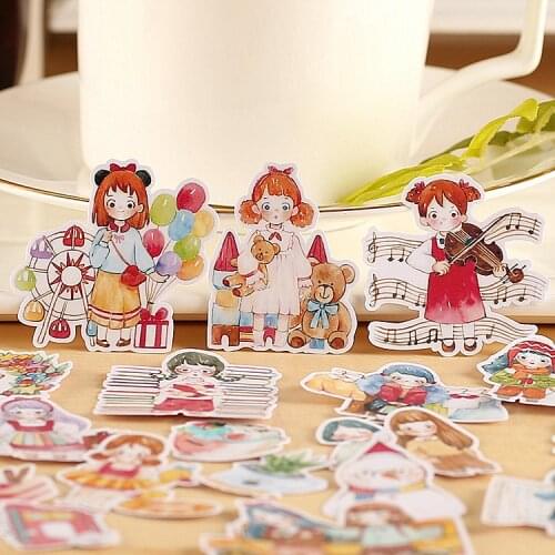 20PCS Child dream girl Stickers Crafts And Scrapbooking stickers book Decorative sticker DIY Stationery