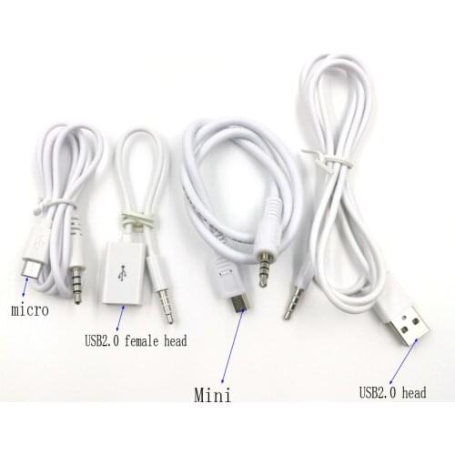 3.5mm audio plug to USB 2.0 mini micro Plug Male Connector Converter Adapter Aux Cable Male To Audio Female