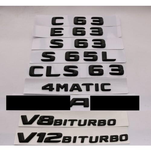 3D ABS Black E63 C63 E63 S65L CLS63 Emblem Rear Trunk Number Letter Badge Sticker For Mercedes Benz E C Classic 4Matic AMG W204