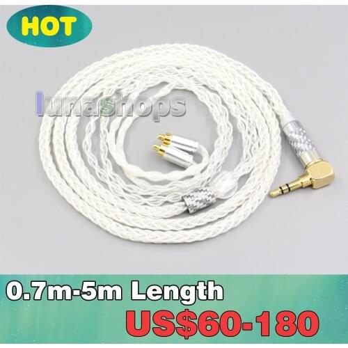 4.4mm XLR 2.5mm 3.5mm Balanced 99% Pure Silver 8 Core Earphone Cable For Dunu dn-2002 LN006779