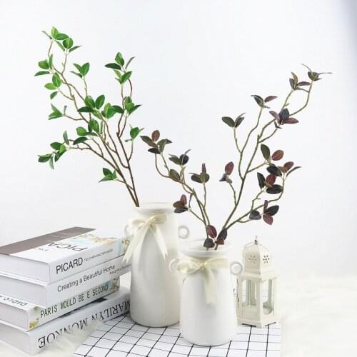5Pcs Artificial Plants Branch Milan Leaf Flower Decoration Wedding Flower Wall Background Home Decoration Fake Plant Elm Leaves
