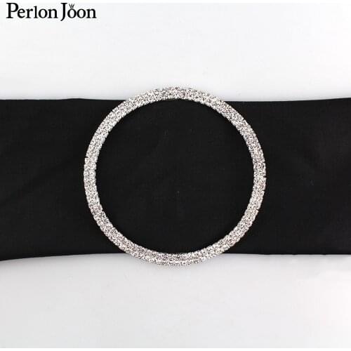 7cm(inner6cm) 2pcs/lot silver belt buckel rhinestone round welding crystal hook for dress clothing bag shoes accessories KT002