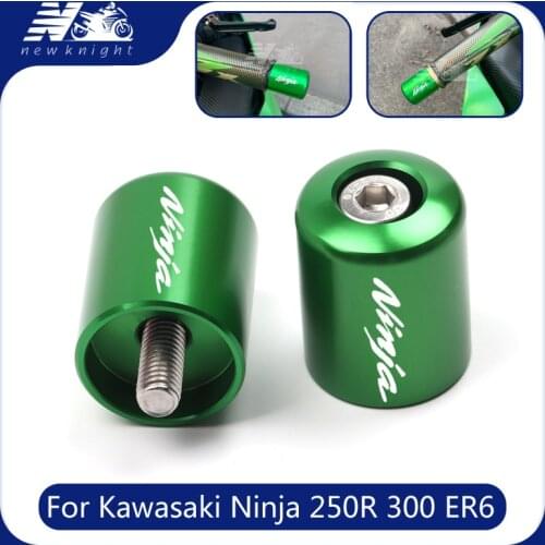 For Kawasaki NINJA 250R 300 ER6 650 ZX6 ZX7 ZX9 ZX10 ZX12 ZX14 Motorcycle Accessories CNC Handlebar Grips End Bar Cap End Plug
