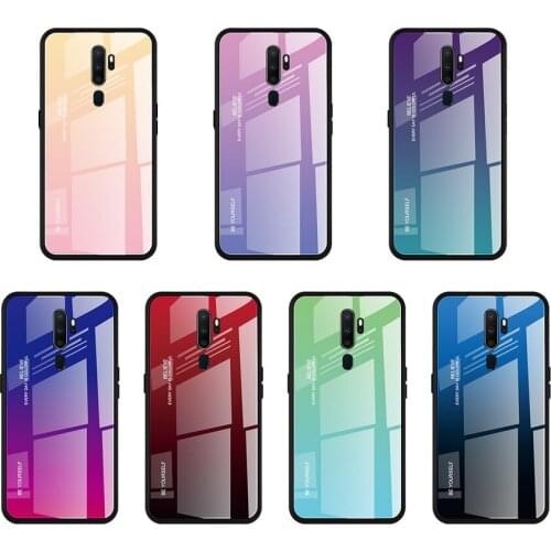 Gradient Glass Case for OPPO A5 A9 2020 F11 Tempered Glossy Back Cover For OPPO Realme 3 Pro Realme X Lite K3 Reno Z 10X Zoom