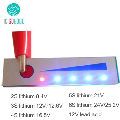 2S 3S 4S 5S 6S 8.4V 12.6V 16.8V 21V 24V 12V Lithium Battery Capacity Indicator Electricity Power Level Tester Li-ion Display