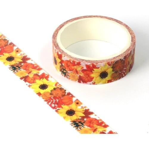 1pcs Creative Sunflower Washi Tape Adhesive Paper Tape School Office Supplies DIY Scrapbooking Decorative Sticker Tape 5m