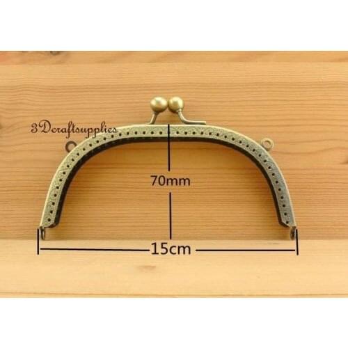 Metal clasps for purses sewing bag purse frames clasp half round 15 cm Anti Brass B18