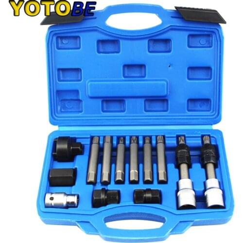 13pcs Alternator Freewheel Pulley Removal Engine Tool Set Professional Auto Tool Set