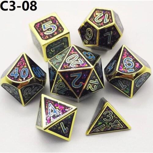 Metal dice set polyhedral rpg dice metal dnd dice d6 dados dobbelstenen 2020 new arrival playing cubes game dices