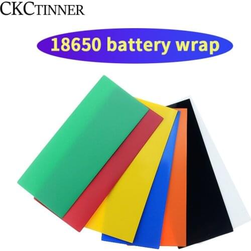 100pcs Li-Ion 18650 battery wrap PVC Pre-cut heat shrink tube for tape battery film cover battery reducing tube 72 * 18.5mm