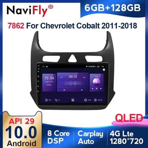 NaviFly 6GB+128GB 8 Core Carplay QLED 1280*720 Android 10.0 Radio GPS Car Muletimedia Player For Chevrolet Cobalt 2 2011 - 2018