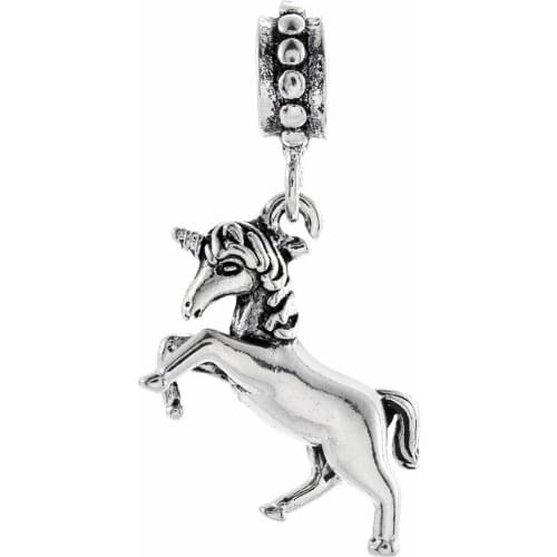 Charm Beads Gift Jewelry Trendy Fashion Bead Unicorn Shaped Pendant Pretty For Womens DIY Bracelets Wholesale