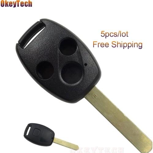 OkeyTech 5pcs/lot 3 Button Keyless Entry Remote Car Key Shell For Honda Accord Fit Insight CRV Civic Odyssey Pilot Ridgeline Fob