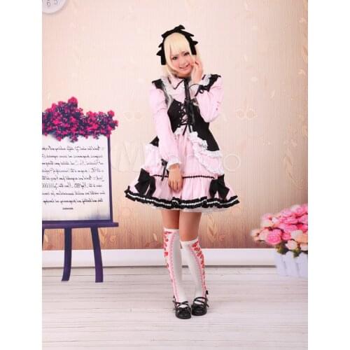 Autumn Japanese Black Gothic Lolita Dress Vintage Victorian Soft Girl Cute Bow Lace-up Ruffles Princess Dress Women Punk Dresses