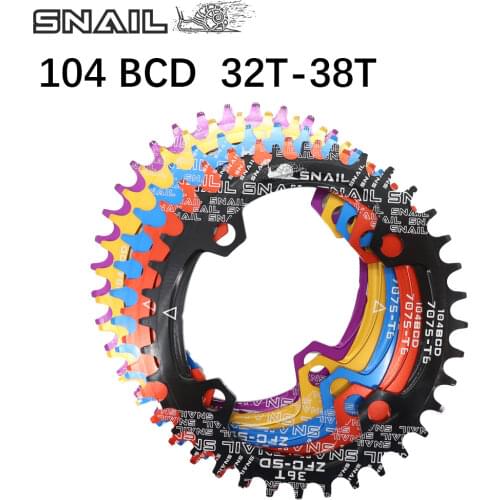 SNAIL Chainring 104BCD Oval 32 34 36 38T tooth narrow n wide single ultralight plate MTB Mountain bike 104 BCD road chain ring