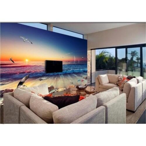 Custom photo wallpaper 3d wall murals wallpaper Beautiful and beautiful surf beach sofa living room TV background wall papers