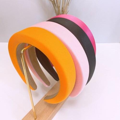 Narrow-side Sponge Headband, Pure Color Edging Fabric, Simple Anti-dropping Hair Headwear, Multi-color Optional
