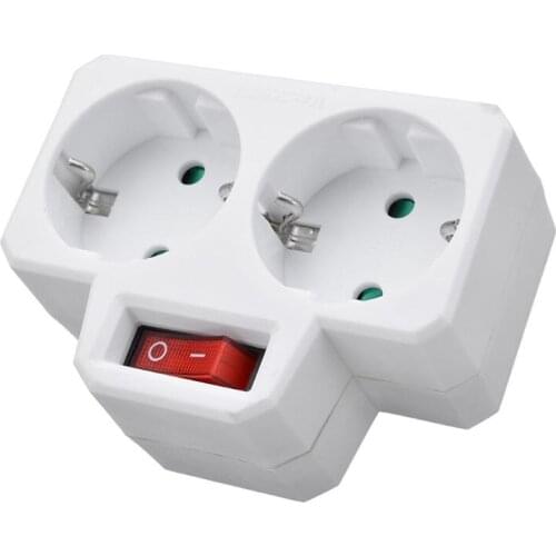 Durable EU Standard Multiple Plug 250V 16A Double Socket Conversion Socket with Outlet Switch Plug Power Adapter Socket