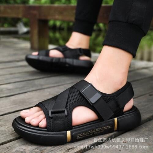 Sandals Mens Summer New Outdoor Korean-Style Non-Slip Breathable Mens Shoes Fashion Cool Beach Shoes Manufacturers on Behalf