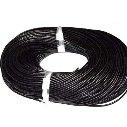 Free shipping 100 Meters 3.5mm Black Round Genuine Leather Cord, Necklace & Bracelet Real Leather Cord