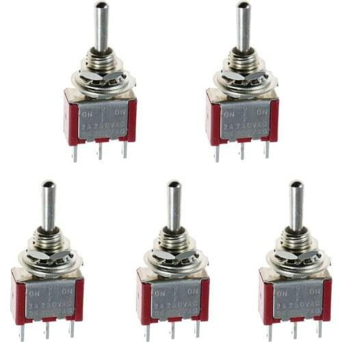 Brand New 5 x Mini Momentary (On)Off(On) Toggle Switch Model Railway SPDT 12V,silver