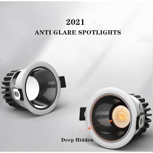 LED COB Spot light 7W 12W 15W Dimmable Led Recessed Downlight Anti Glare Round Light Ceiling lamp AC85-265V Indoor Lighting lamp