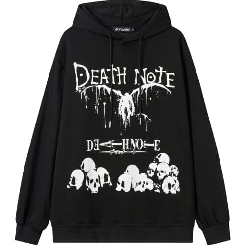 2021 Men Women Hip Hop Hoodie Sweatshirt Men Streetwear anime Death Note Print Pullover Harajuku Cotton Hooded Hoodie Sweatshirt