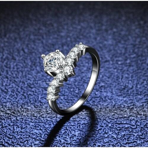 0.5 Ct Moissanite Ring Woman 925 Sterling Silver Princess Crown Style Engagement Anniversary Gift