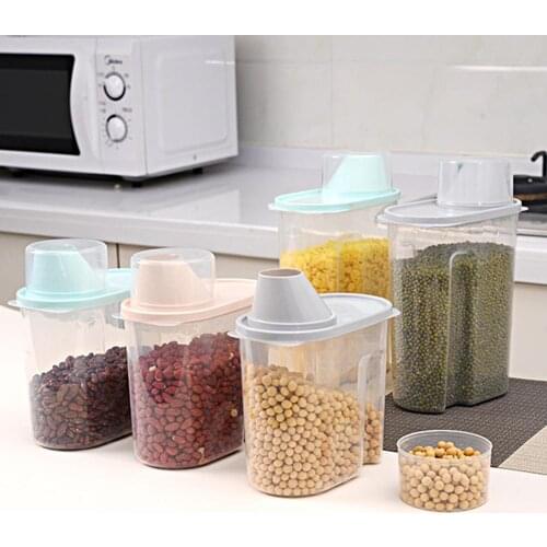 2500ml set Stackable Kitchen Sealed Jar Plastic Food Storage Box Multigrain Tank bottle Dried Fruit Tea Jar Storage Containers