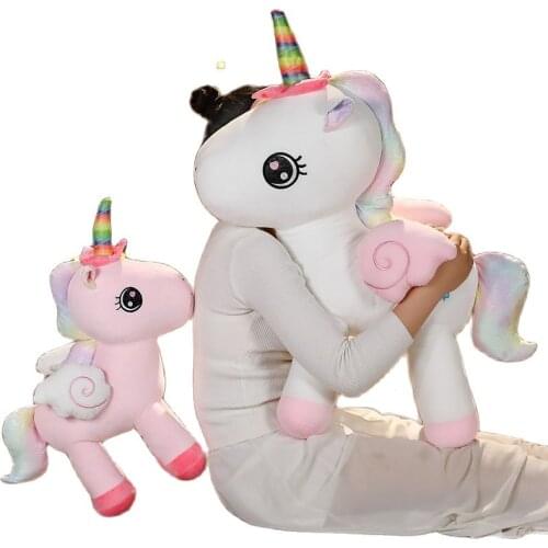 40/60/80cm New Soft Unicorn Plush Toy Kawaii Baby Kids Appease Sleeping Pillow Doll Animal Stuffed Plush Toy Birthday Gifts