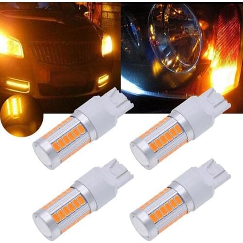 7443, T20 Led Bulbs Amber Yellow 900 Lumens Super Bright Turn Signals Light Brake Stop Parking Light Back Up Reverse Light Tail
