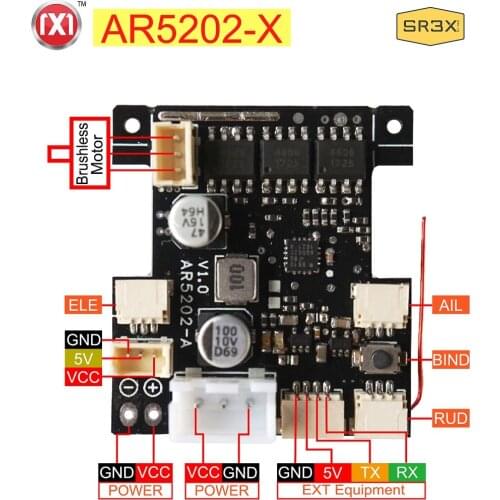 AR5202 Flight Control Board Integrated 4A Brushless ESC Compatible FU TABA SFHSS DS MX/2 Frsky D8 Receiver for DIY FPV Planes