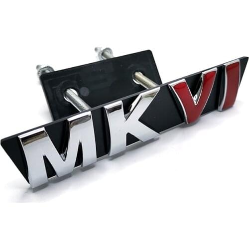 Auto Badge MKVI Grill Emblem Chrome Red Badge Car Sticker Golf 6 MKVI TSI Decor Nameplate