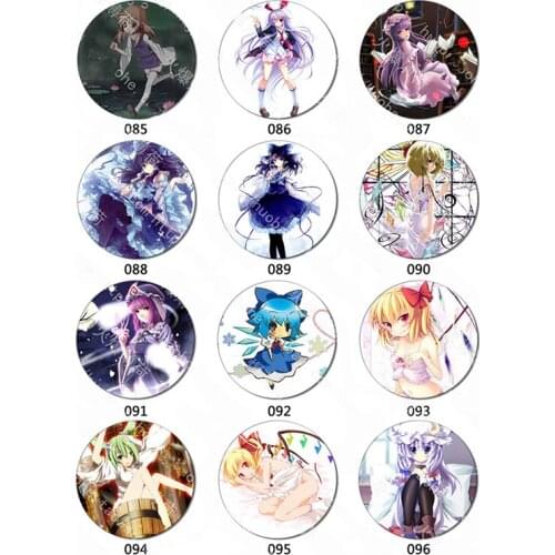58MM TouHou Project Hakurei Reimu ALICE ELLEN Full Characters Icons on The Backpack Pin Brooch Game Badges