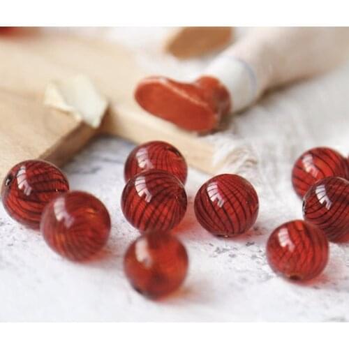 Brown sugar glass bubble beads ins retro style earring accessories diy hand-made material