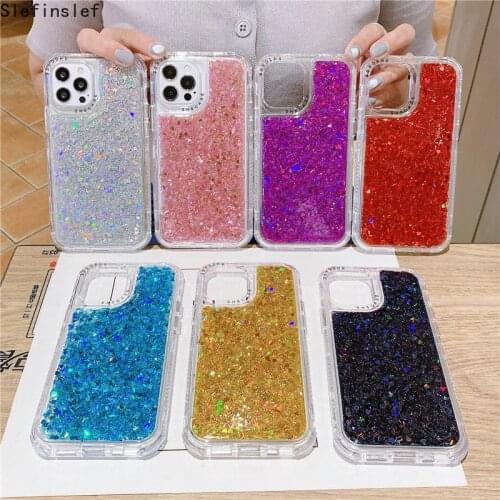 Glitter Sequins Phone Case For iPhone 11 12 Pro Max XR XS Max X 7 8 Plus 12 Mini Shockproof Bumper Cover For iPhone 12 Pro Max