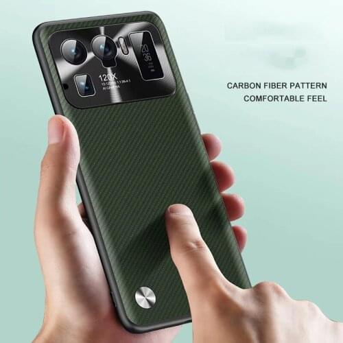 Funda Case for Xiaomi Mi 11 Ultra Mi 11 Pro Carbon Fiber Texture Coque PU Leather Camera Lens Protection Phone Case Cover